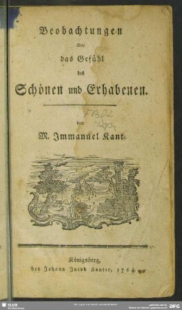Beobachtungen über das Gefühl des Schönen und Erhabenen