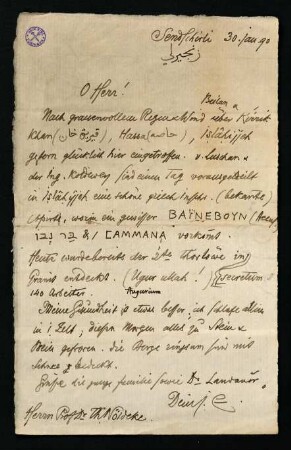 Brief vom 30. Januar 1890