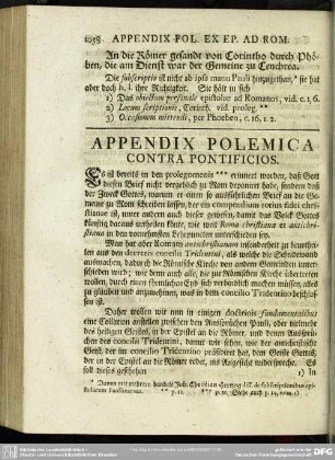 Appendix Polemica Contra Pontificios