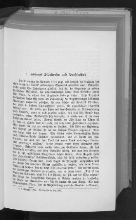 7. Höheres Schulwesen und Preßfreiheit