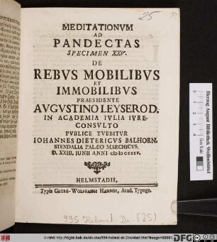 De Rebvs Mobilibvs Et Immobilibvs
