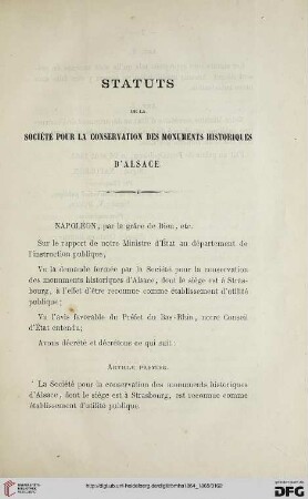 Status de la Société pour la conservation des monuments historiques d'Alsace