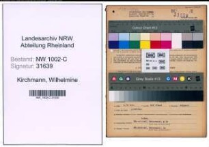 Entnazifizierung Wilhelmine Kirchmann, geb. 25.12.1903 (Kauffrau)