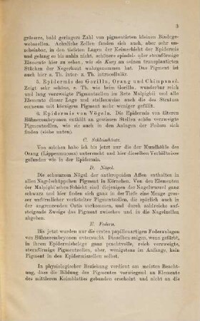 Über die Entstehung des Pigmentes in den Oberhautgebilden : Aus den Sitzungsberichten der Würzburger Phys. med. Gesellschaft 1887. XI. Sitzung vom 4. Juni 1887
