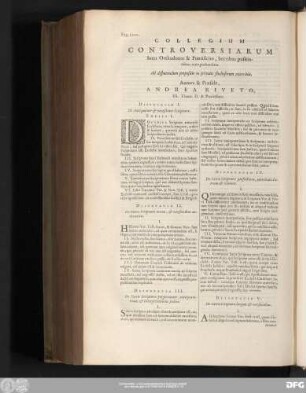 Disputatio IV. De Sacrae Scripturae perfectione, autoritate Patrum & Canone.