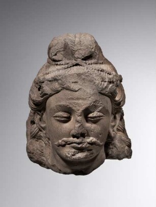Kopf eines Bodhisattva mit Schnurrbart