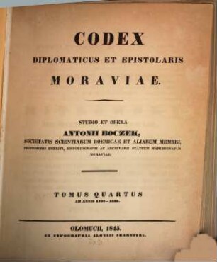 Codex diplomaticus et epistolaris Moraviae. T. 4, Ab annis 1268 - 1293