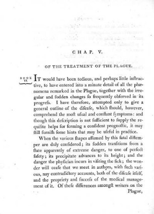 Chap. V. Of the treatment of the plague.