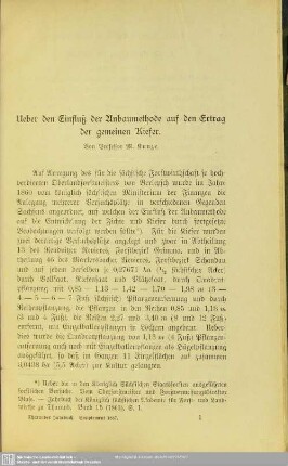 Ueber den Einfluß der Anbaumethode auf den Ertrag der gemeinen Kiefer