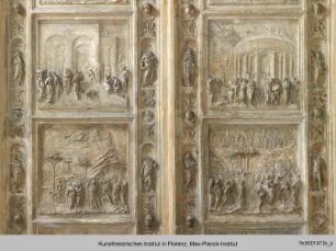 Gipsabguss von Ghibertis Paradiestüren des Florentiner Baptisteriums