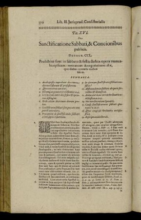 Tit. XVI. De Sanctisicatione Sabbati, & Concionibus publicis.
