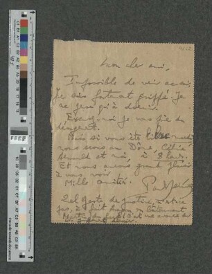 Brief an Guillermo de Torre