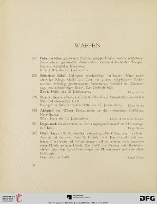 Waffen (Nr. 297-315)