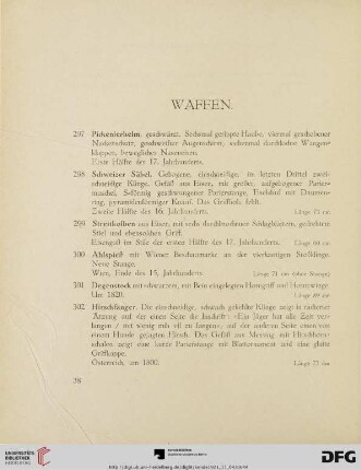 Waffen (Nr. 297-315)