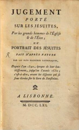 Jugement porté sur les Jésuites