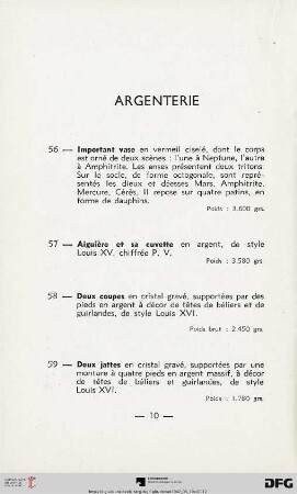Argenterie (Nr.56-100)