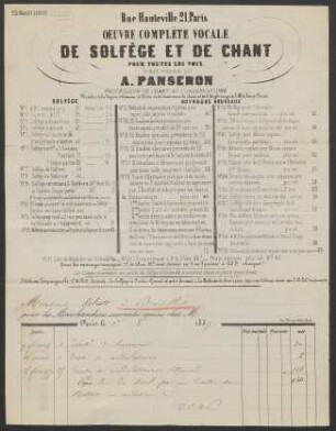 Abrechnung für den Zeitraum 02. bis 07.1859