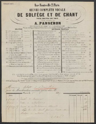 Abrechnung für den Zeitraum 02. bis 07.1859