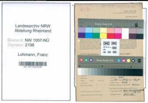 Entnazifizierung Franz Lohmann , geb. 31.07.1908 (Physiker)