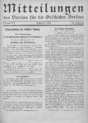 Tagesordnung der nächsten Sitzungen
