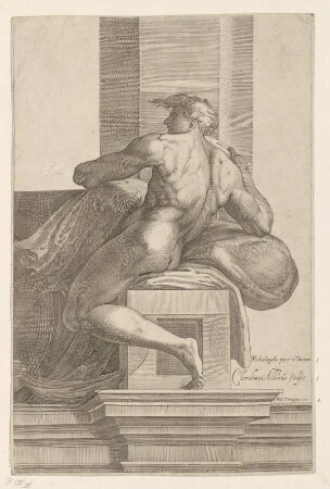 Ignudo (Thomassin, Ignudi, Deckenfresken Sixtinische Kapelle)