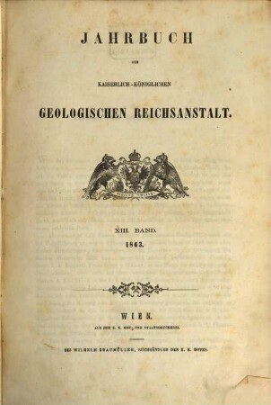 Jahrbuch der Geologischen Reichsanstalt. 13, 13. 1863