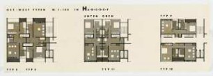 Wohnturm: Grundriss Typen 1:100