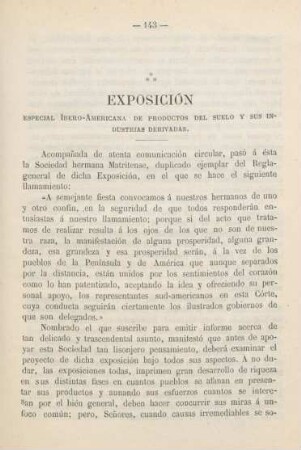 Exposición especial Ibero-Americana de productos del suelo y sus industrias derivadas