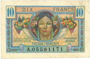 Geldschein, 10 Francs (FRF), 1947