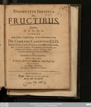 Disputatio Iuridica De Fructibus
