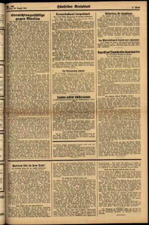 Zweite Ausgabe vom Montag, den 25. August 1941.