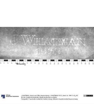 Name und Ziffer (zweikonturig): J WHATMAN/ 1832