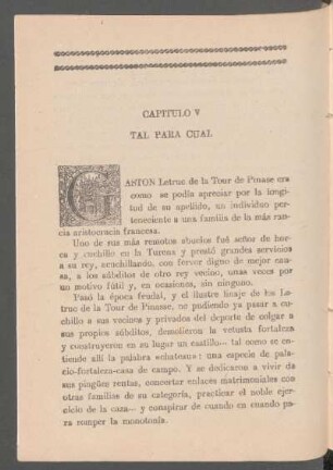Capítulo V - Tal para cual