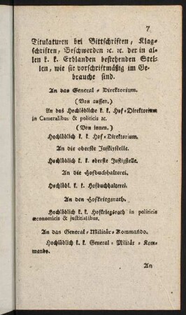 7-22, Titulaturen...