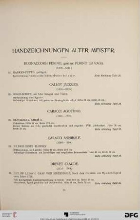 Handzeichnungen alter Meister (Nr. 87-105a)