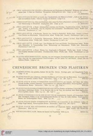 Chinesische Bronzen und Plastiken (Nr. 587-607)