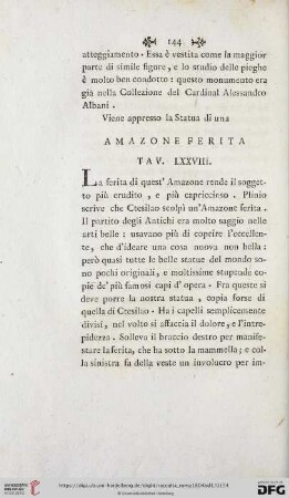 Amazone Ferita Tav. LXXVIII
