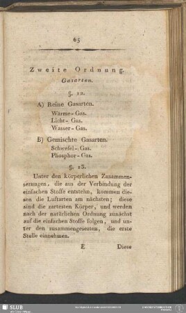 Zweite Ordnung. Gasarten