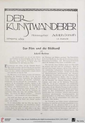 6/7: Der Film und die Bildkunst