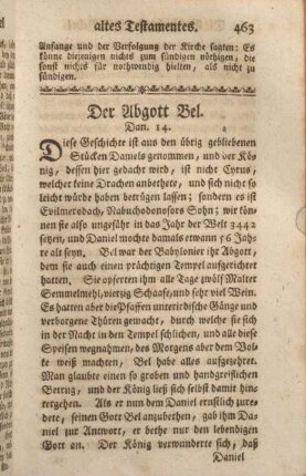 Der Abgott Bel. Dan. 14.