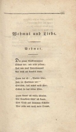 Wehmut und Liebe