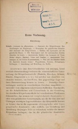 Grundriss der Anatomie für Künstler