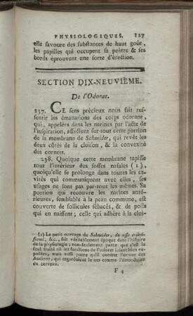 Section Dix-Neuvième. De l'Odorat
