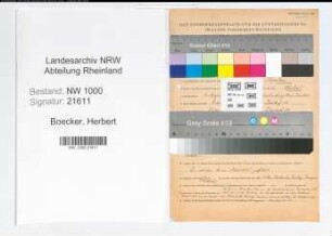 Entnazifizierung Herbert Boecker, geb. 02.08.1884 (Buchhaendler)