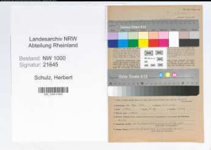 Entnazifizierung Herbert Schulz, geb. 26.05.1900 (Postobersekretaer)