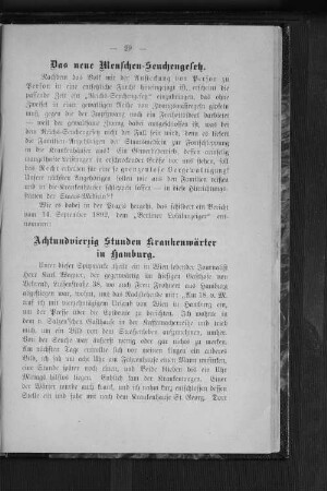Achtundvierzig Stunden Krankenwärter in Hamburg.