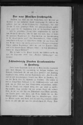 Achtundvierzig Stunden Krankenwärter in Hamburg.