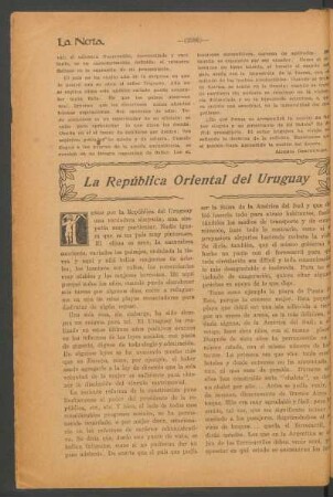 La República Oriental del Uruguay