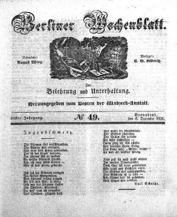 No. 49, Sonnabend, den 8. December 1838.
