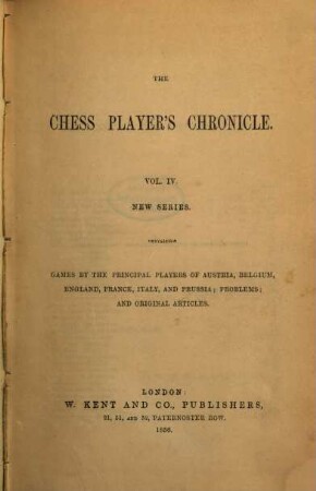 The chess player's chronicle. 4. 1856